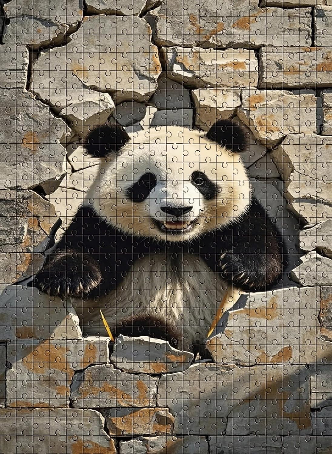 Jigsaw Puzzle 1000 Pieces for Adults Panda Broke Through The Wall ...