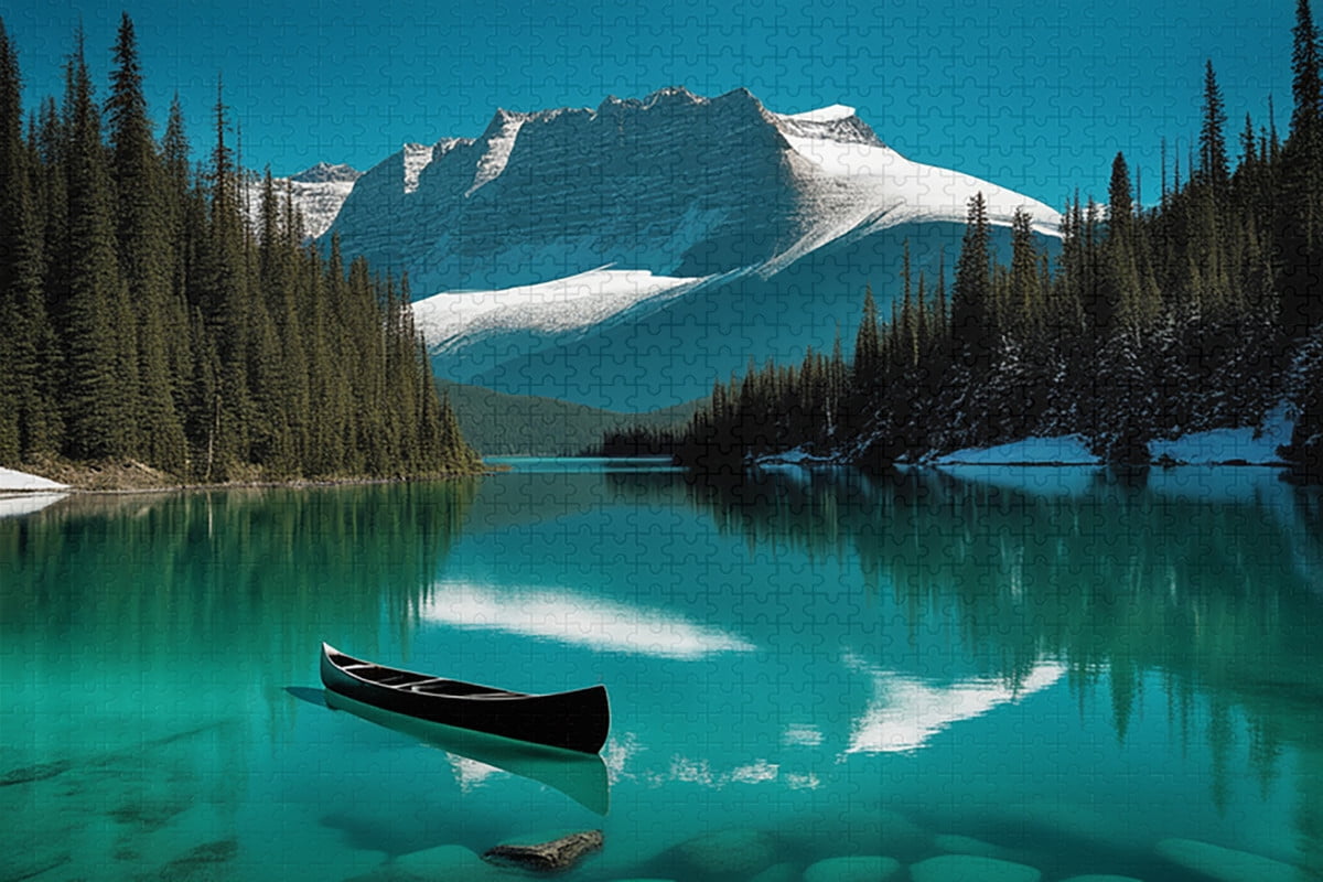 Jigsaw Puzzle 1000 Pieces Canoe Lake Floor Puzzles Educational Fun ...