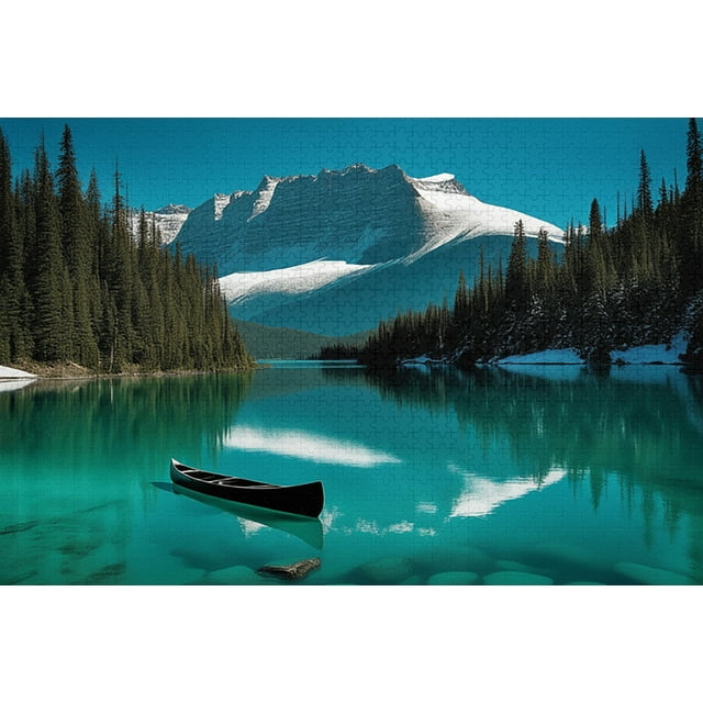 Jigsaw Puzzle 1000 Pieces Canoe Lake Floor Puzzles Educational Fun Games