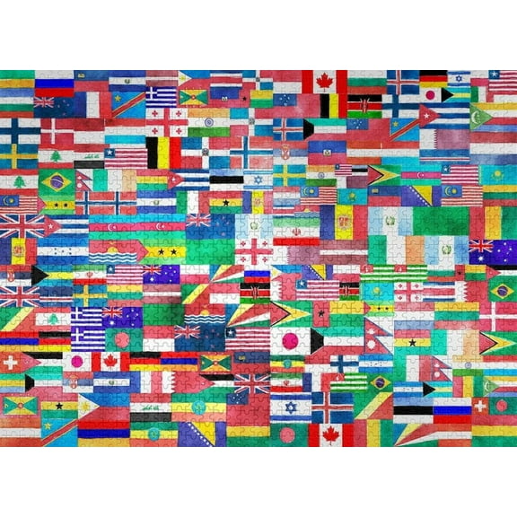 Jigsaw Puzzle 1000 Pieces Flags Countries Jigsaw Puzzle Fun Game, Early Education
