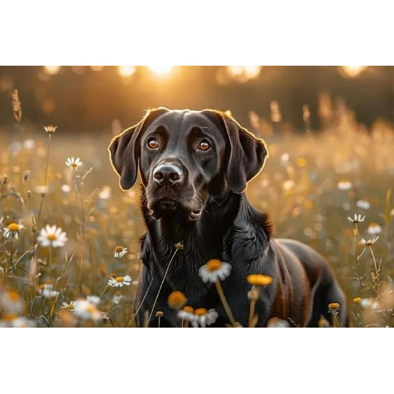 Jigsaw Puzzle 300 Piece for Adults Puzzle 3D Wooden Classic Puzzle Black Labrador Retriever Animal DIY Collectibles Modern Home Decoration Fun Family Games Preschool Toys Gifts