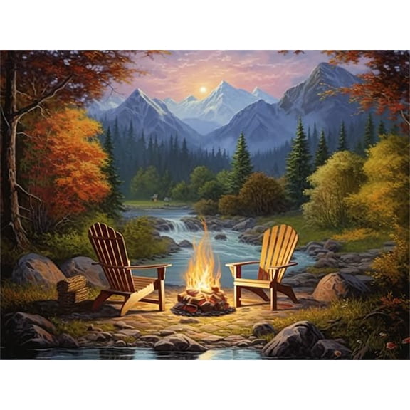 Jigsaw Puzzles 300 Pieces For Adults Riverside Livingroom Bonfire Leisure Time Holiday Challenging Puzzle Perfect Finished Puzzle Funny Wall Art Gift