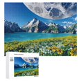 Jigsaw Puzzle 500 Piece Oil Panting Mountain River Flower Landscape