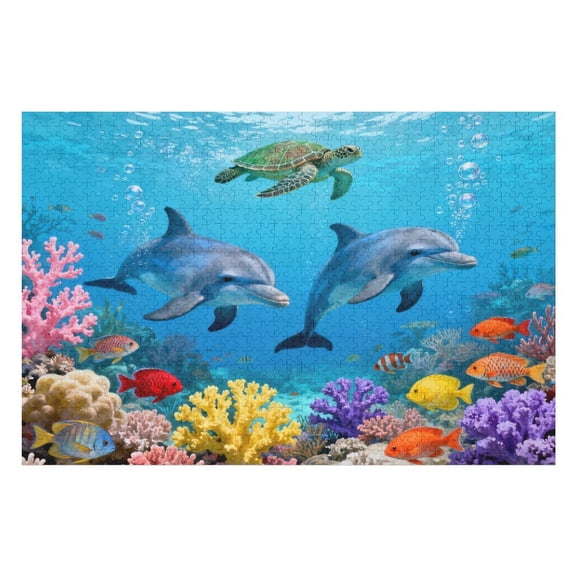 Jigsaw Puzzle 500 Pieces for Adults, Underwater World Ocean Theme, Challenging Family Activity Game, Recycled Cardboard Durable Pieces, Gift for Seniors