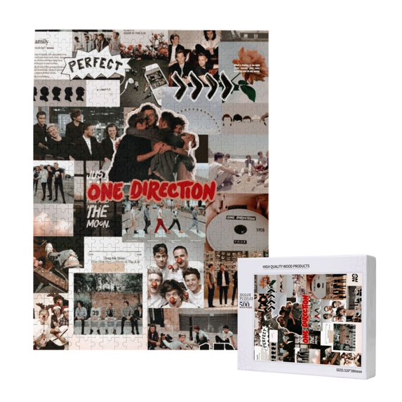 Jigsaw Puzzle 500PCS, One Direction Picture Wooden Puzzle Challenging Game Fun Artwork