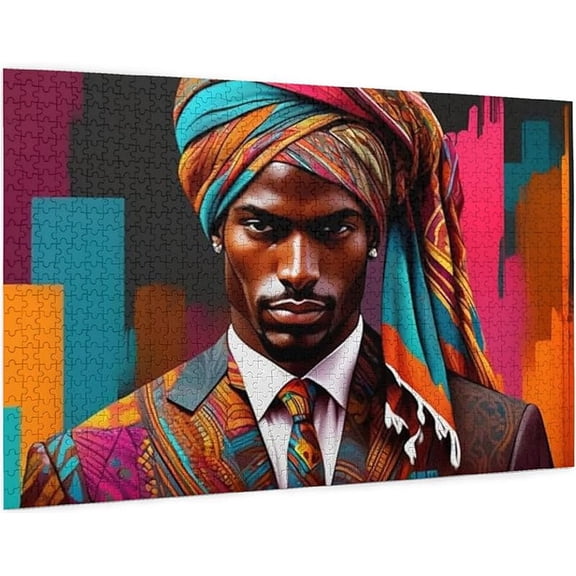 Jigsaw Puzzle For Adults 1000 Pieces African Black Man American Princes Formation Wooden Games Art Unique Gift Family Friend Home Decor Funny Wall Puzzles