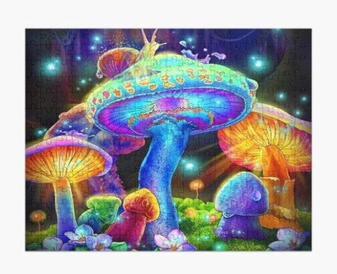 Jigsaw Puzzle for Adults - 300 Piece - Animated Mushrooms Jigsaw Puzzle ...