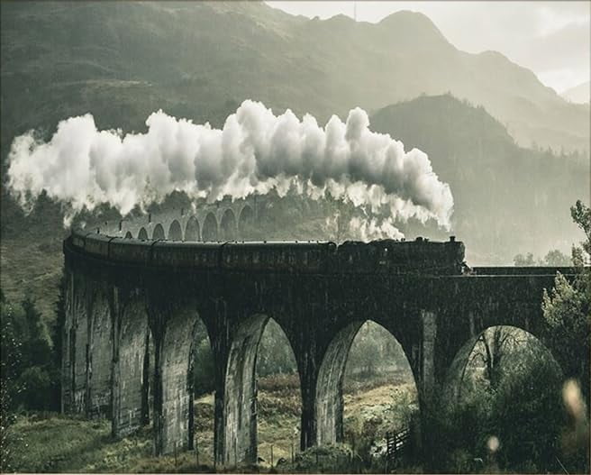 Jigsaw Puzzle for Adults, Scottish Landmark Highlands Steam Train