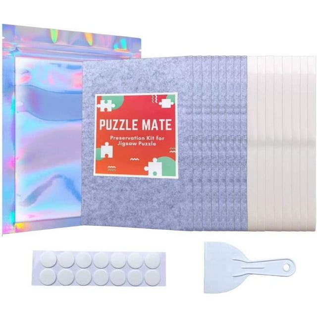 Jigsaw Puzzle Glue Sheets Kit 8 Puzzle Saver Sheets and 8 Adhesive