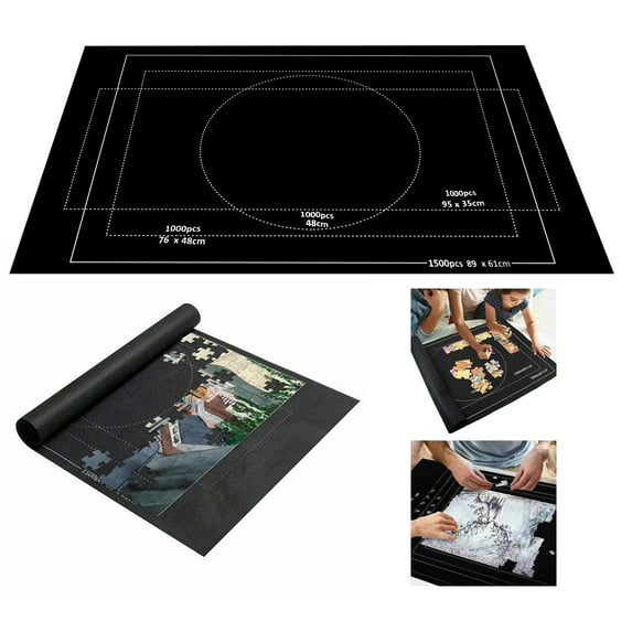 Jigsaw Puzzle Mat, Portable Storage Roll Mat, Puzzle Saver Puzzle Keeper for Up to 1500 Pieces, 2 Pcs