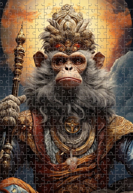 Jigsaw Puzzle Monkey King Chinese Mythology King Throne Moon 500 Piece ...