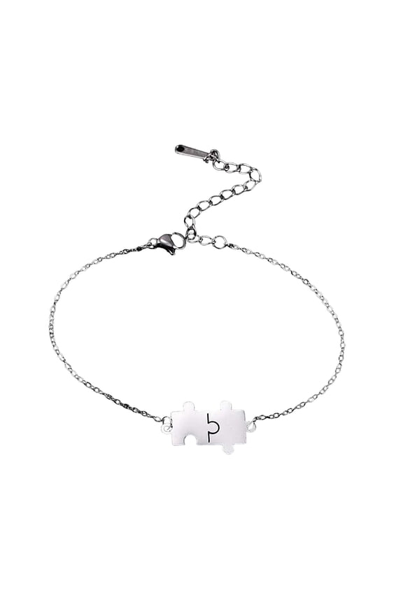 Jigsaw Puzzle Pieces Bracelet Autism Awareness Charm Bangle