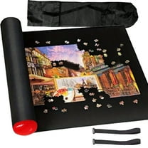 Jigsaw Puzzle Roll Up Mat Puzzle Saver Black Felt Mat with Storage Bag Portable for 300 to 1000 Pieces Puzzle