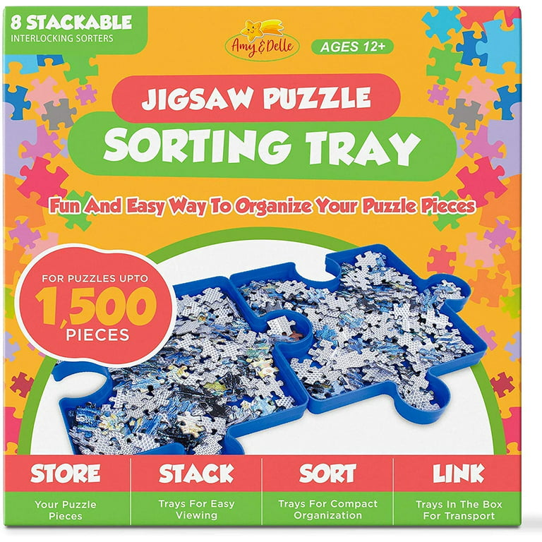 Jigsaw Puzzle Case Box 6 Stackable Sorting Trays Storage Container