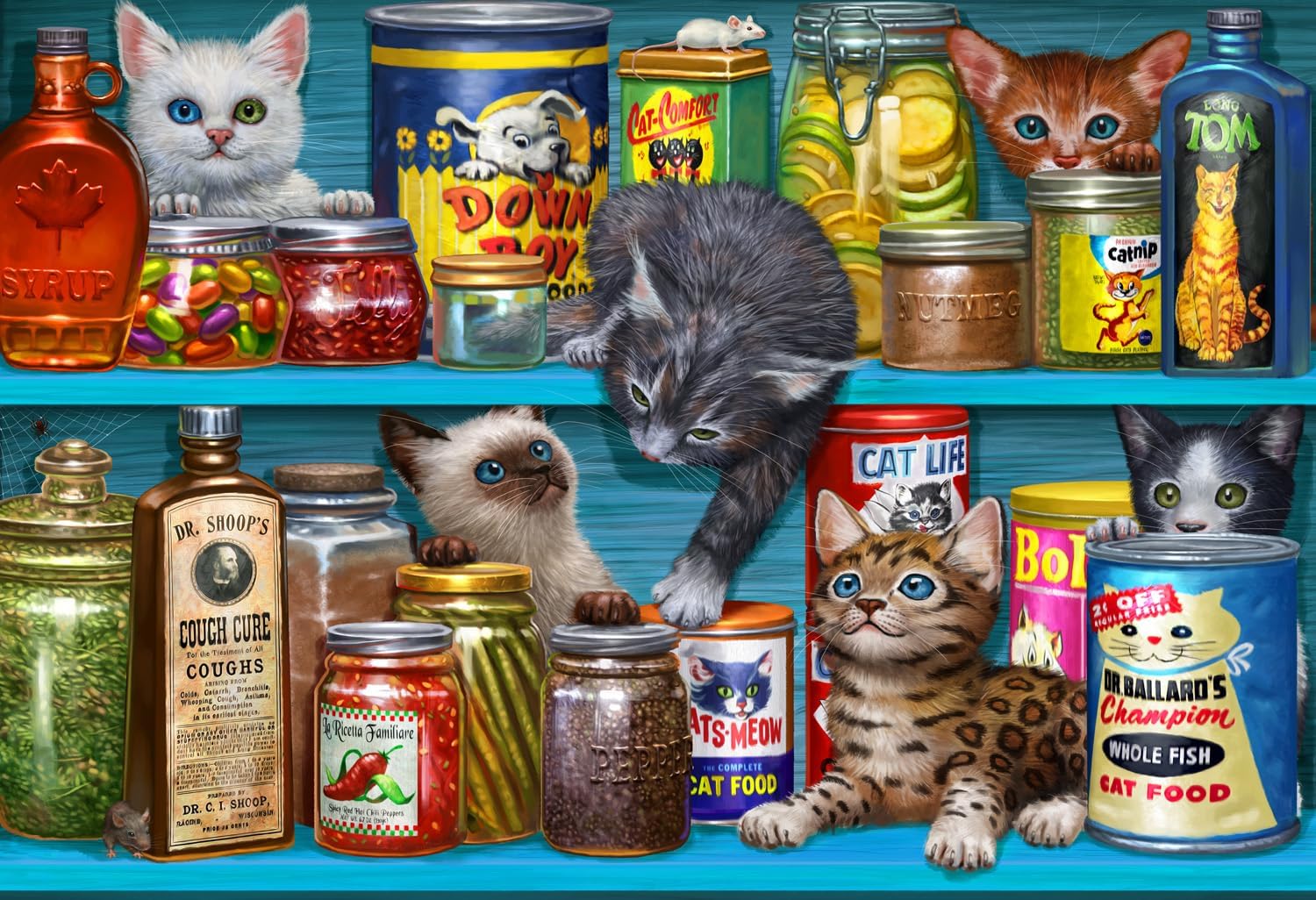 Jigsaw Puzzle for Adults 300 Piece Cupboard Kittens Wooden Puzzles 15.7 ...