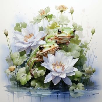 Jigsaw Puzzle for Adults, Just Frogs on Lotus Leaf Challenging ...