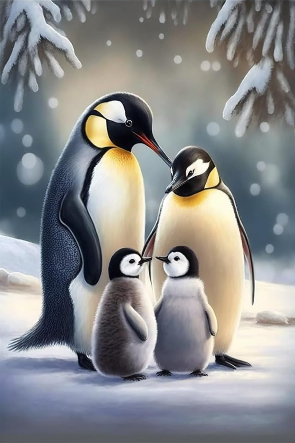 Jigsaw Puzzle for Adults -Penguin Family-Wooden Puzzles, Holiday Jigsaw ...