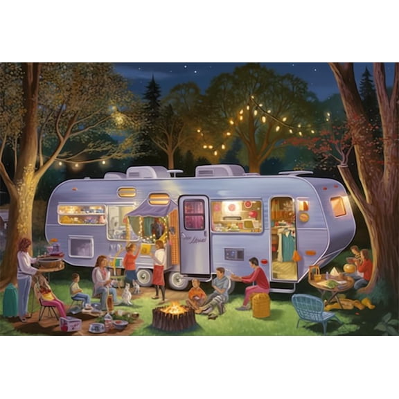 Jigsaw Puzzles 100 Pieces Campers Vermont Christmas Formation Wooden Educational Intellectual Decompressing Funny Wall Art Gift