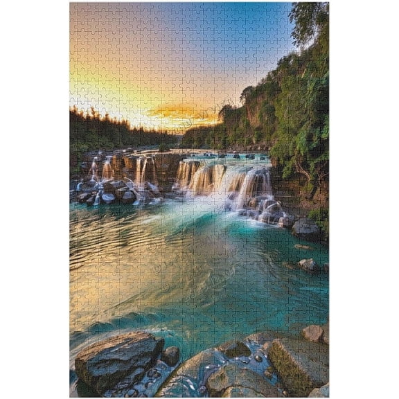 Jigsaw Puzzles 1000 Pieces for Adults Mountains Waterfall Water Flow Creek Stream Landscape Jigsaw Puzzle 1000 Piece Jigsaw Puzzle Interactive Gift Brain Teaser