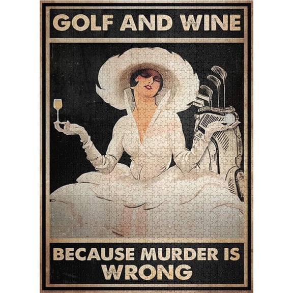 Jigsaw Puzzles 1000 Pieces For Adults Golf And Wine Because The Murder Is Wrong Jigsaw Puzzle Fun Game, Early Education