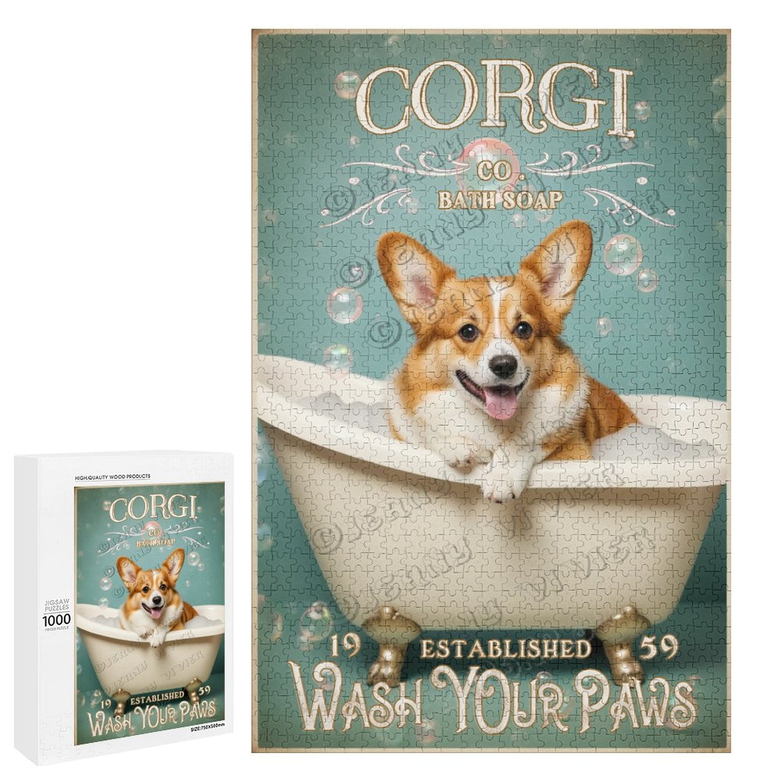 155 Piece Wooden Corgi Puzzle For Adults - 12.9x7.5in Challenging Jigsaw Puzzle With Unique Irregular Pieces - View #5