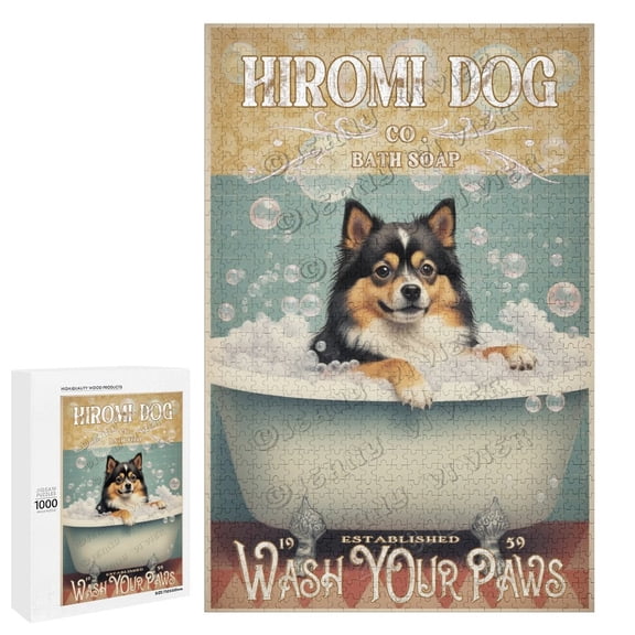 Jigsaw Puzzles 1000 Pieces for Adults, Families Hiromi Dog Pieces Fit Together Perfectly,Wooden Puzzles