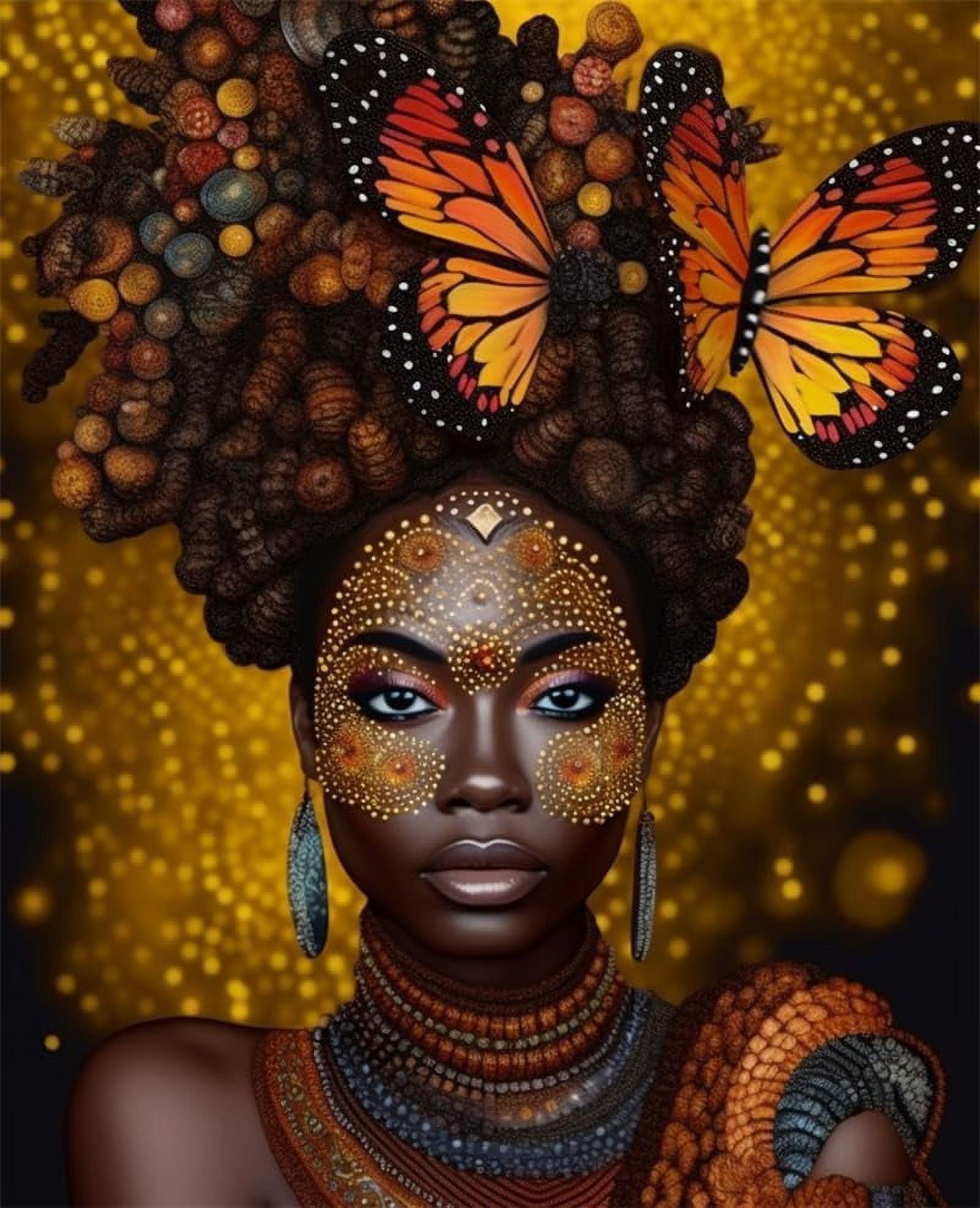 Jigsaw Puzzles 200 Pieces for Adults Butterflies African American Black Woman Formation Wooden Fun Puzzle Challenge for Adults and Families Wall Art Gift