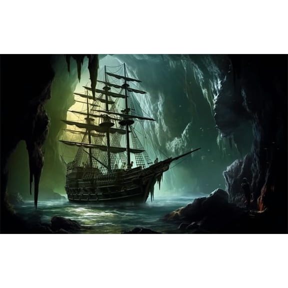 Jigsaw Puzzles 200 Pieces for Adults Pirate Ship Sailboat cave Formation Wooden Great Gift for Educational Intellectual Decompressing Wall Art Gift