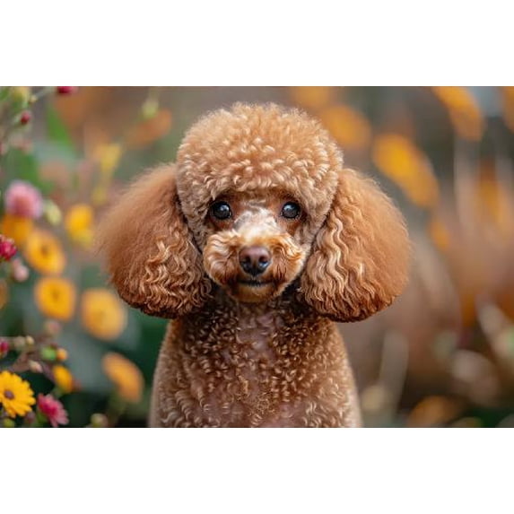 Jigsaw Puzzles 300 Piece for Adults - Poodle Protect You - Vintage Cute Brown Poodle Dog Fun Puzzle Educational Family Game Toys Adults Home Decoration Colorful Puzzles Gifts