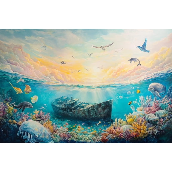Jigsaw Puzzles 300 Pieces Fun Challenging Puzzles for Adults Underwater Shipwreck and Marine LifePieces Fit Together Perfectly Challenging Puzzle Size is