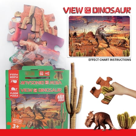 Jigsaw Puzzles 46 Pc Dinosaur Puzzles for Adult Children Saoqi