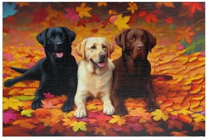 Jigsaw Puzzles 500 Pieces for Adults - Dogs in Forest - Labrador ...