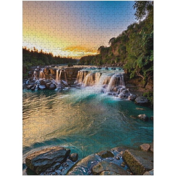 Jigsaw Puzzles 500 Pieces for Adults Mountains Waterfall Water Flow Creek Stream Landscape Jigsaw Puzzle 500 Piece Jigsaw Puzzle Interactive Gift Brain Teaser