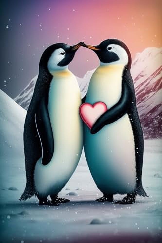 Jigsaw Puzzles 500 Pieces for Adults Kissing Penguins Fun Educational ...