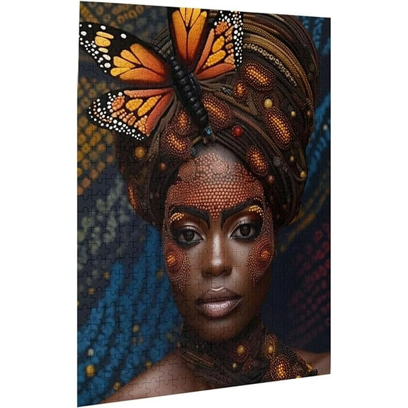 Jigsaw Puzzles 500 pieces Adults Butterflies African Woman I Am Afro Queen American Formation wooden to Toys Gift Entertainment Home Decoration