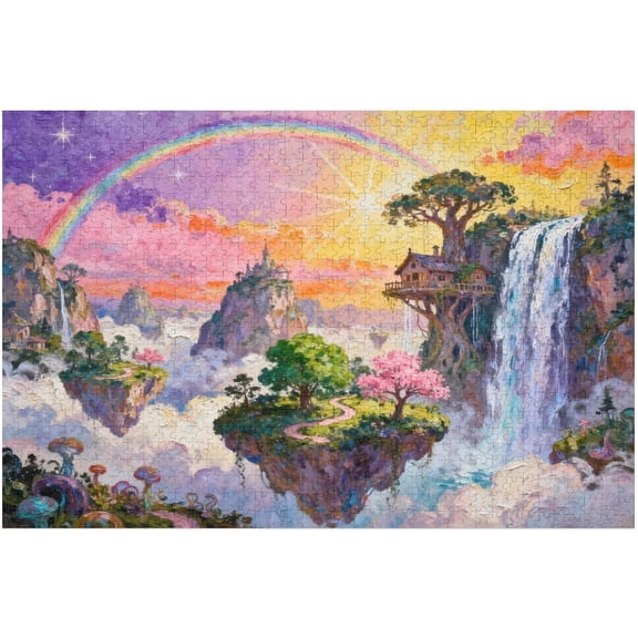 Jigsaw Puzzles for Adults 1000 Pieces, Fairyland with Poster Interlock Perfectly Letter on Back No Dust, Home Decor Birthday Party Game for Men Women Elders Seniors (30x20 in)
