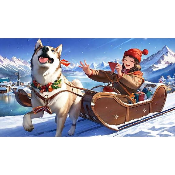 Jigsaw Puzzles for Adults 1000 Pieces,Iditarod Alaska Sled Dog Heritage Giclee Art Wooden Jigsaw Puzzle Toys School Supplies Family Decorations Unique Present