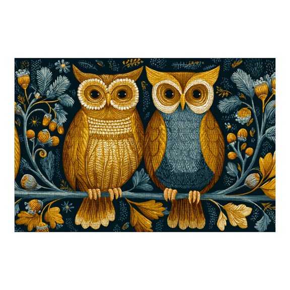 Jigsaw Puzzles for Adults 1000 Pieces Vintage Forest Owls Leaves Wooden Puzzles Forest Birds Tree Branches Autumn Leaves Challenging Fun Family Game Party Gifts for Women Men Christmas