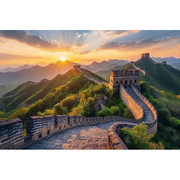 Jigsaw Puzzles for Adults 300 Pieces China Great Wall Scenery Decorative Paintings Every Piece is Unique, Softclick Technology Means Pieces Fit Together Perfectly