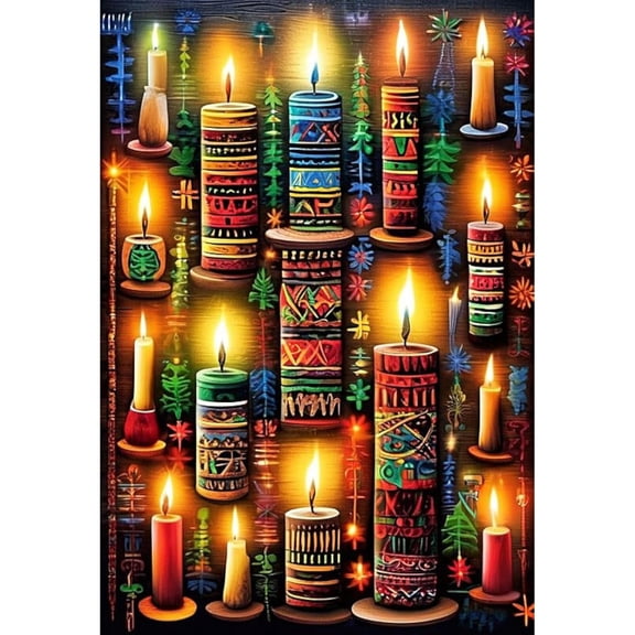 Jigsaw Puzzles for Adults 300 Pieces Kwanzaa Candles Wooden Puzzle Environmentally Friendly No Odor Challenging Educational Fun Family Activities Games Toys Gifts for Home Decor