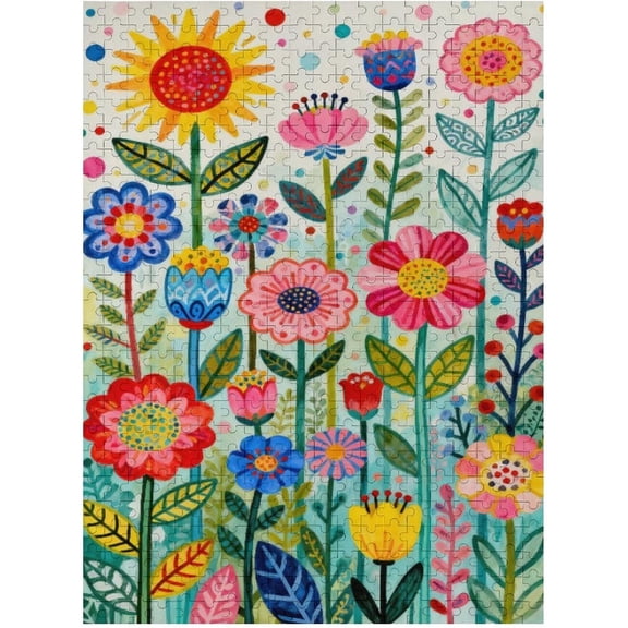 Jigsaw Puzzles for Adults 500 Pieces, Flower Letter on Back Interlock Perfectly No Dust, Home Decors Family Challenge Creative Kits for Men Women Elders Seniors 20.5x15 in