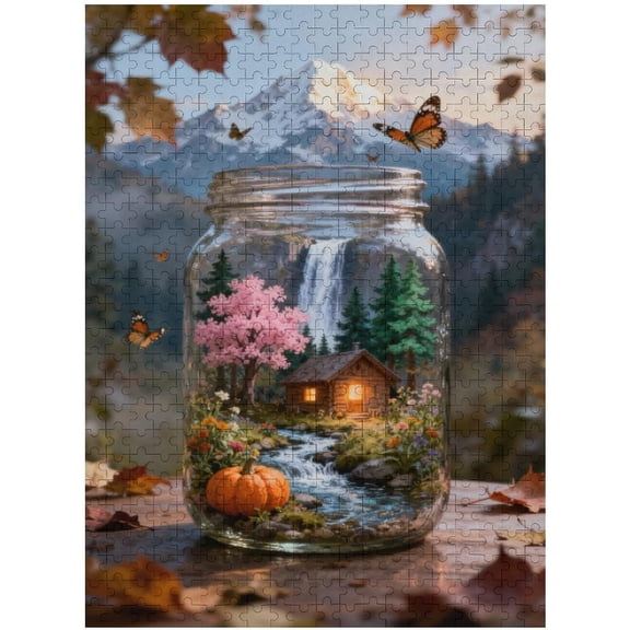 Jigsaw Puzzles for Adults 500 Pieces Impossible Hard Difficult Challenging Puzzles for Adults 500pc Puzzles World in Bottle Nature's Dream Art 20.5x15 Inch