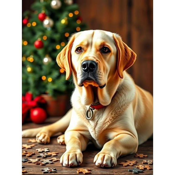 Jigsaw Puzzles for Adults300 Pieces Yellow Labrador Live Lab Love Wooden Puzzle Challenging Educational Fun Family Holiday Activities Games Toys Gifts