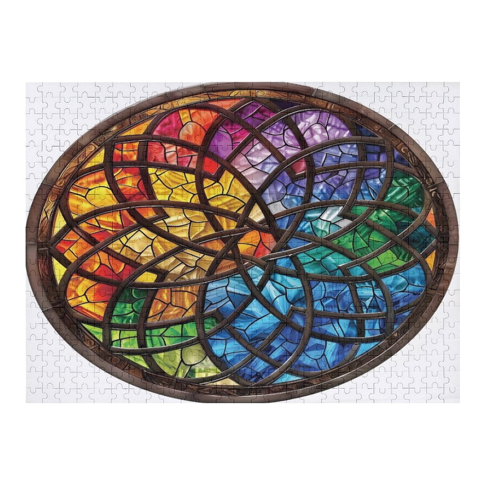 Jigsaw Puzzles - Circular Stained - Glass Window with A Colorful ...