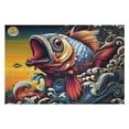 thumbnail image 1 of Jigsaw Puzzles - Colorful, Stylized Large Fish with Waves And A Small Fish1000 PCS，Challenging Puzzle Perfect for Game Nights, 1 of 5
