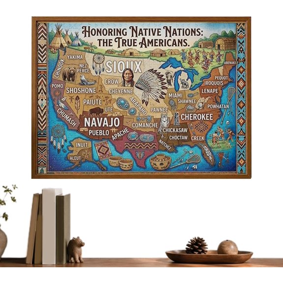 Jigsaw Puzzles Cultural Educational Family Game for Adults | Interactive Collectible Puzzle Honouring Native Nations Design For Family Entertainment Home Display And Gift Giving