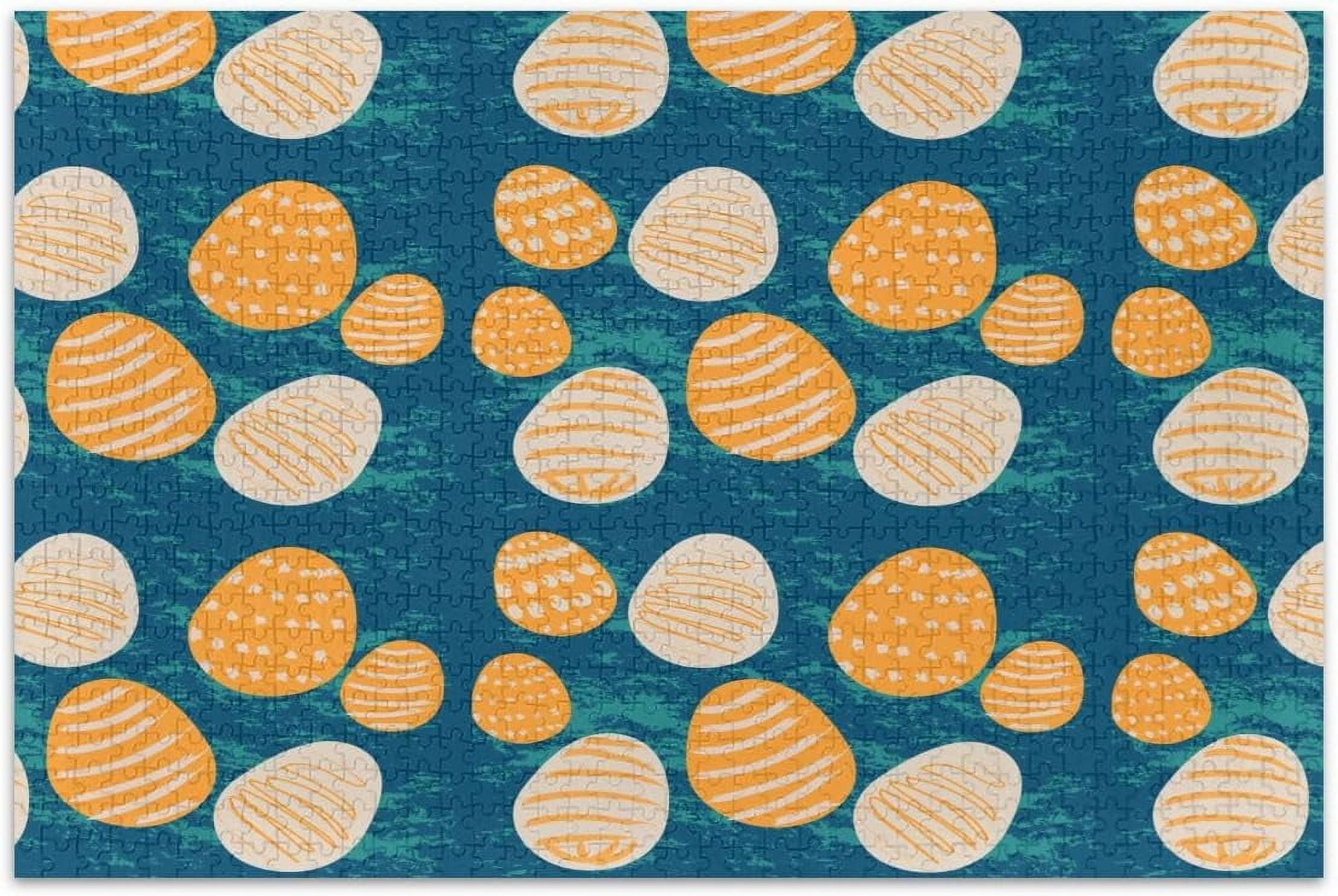 Jigsaw Puzzles Easter Yellow Eggs on Blue Puzzles for Adults 1000 Piece