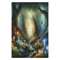 Jigsaw Puzzles Enchanting Mystical Forest With Glowing Mushrooms 1000 Pieces Puzzles For Adults Hard Wooden Puzzle 1000 Pieces For Family Fun Birthday Party Gift For Women Men 29.5x19.7 Inch