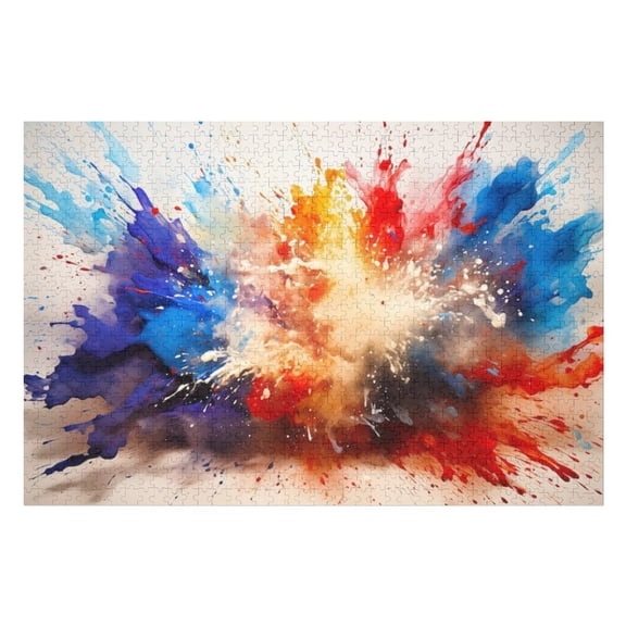Jigsaw Puzzles - Explosion of Vibrant Paint Colors Creating A Dynamic And Artistic Splash Effect1000 PCS，Challenging Puzzle Perfect for Game Nights