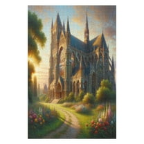 Jigsaw Puzzles Gothic Cathedral In The Countryside 1000 Pieces Puzzles For Adults Hard Puzzle For Adults 1000 Pieces Jigsaw Puzzles For Family Fun Birthday Party Gift For Women Men 29.5x19.7 Inch
